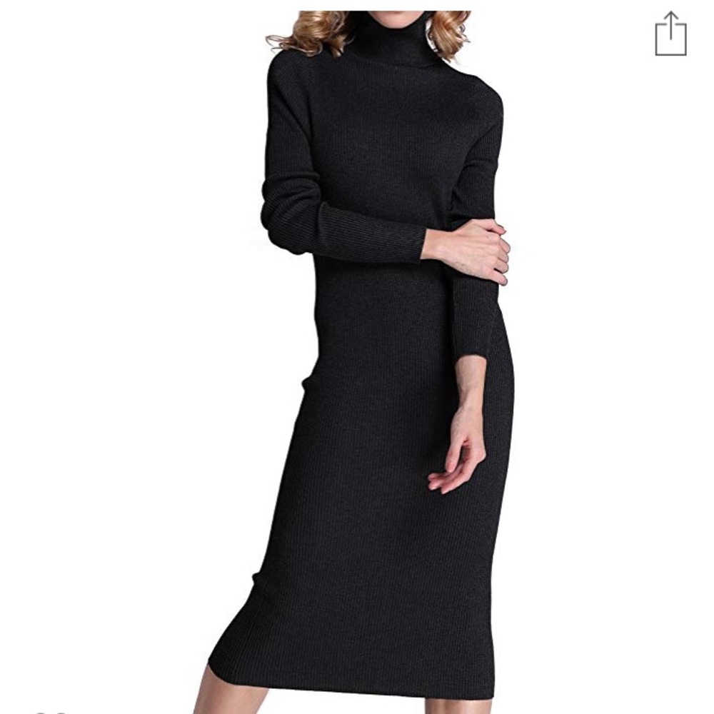 Black Turtleneck Sweater Dress